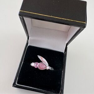 Bomb Party Overlap Me Like That Ring RG41719 Gradient Pink Ombre CZ Rhodium